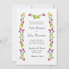 Invitación Jardines mediterráneos de color acuático