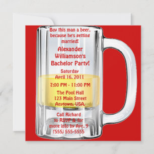 Invitación Jarra de cerveza para despedida de soltero