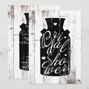 Invitación Jarra de Leche de Madera Blanca de Casa de Campo p