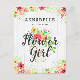 Invitación Jarra de Mason Rústica ¿Serás Mi Dama de Flores