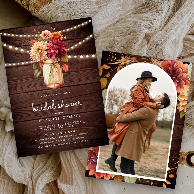 Invitación Jarrón de Mason de Foto de Regadera Nupcial de Dah (Subido por el creador)
