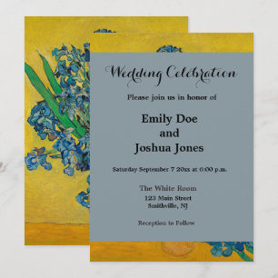 Invitación Jarrón de Van Gogh con Iris Clasicismo Impresionis