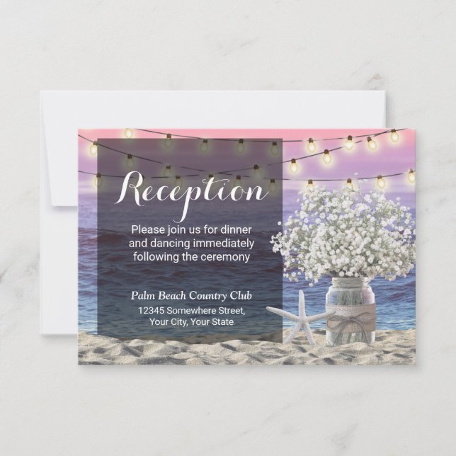 Invitación Jarrón Floral Rústico Estrella de Mar Recepción de (Anverso)