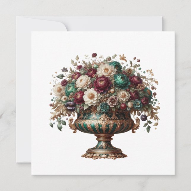 Invitación Jarrón Floral Victoriano de Baviera (Anverso)
