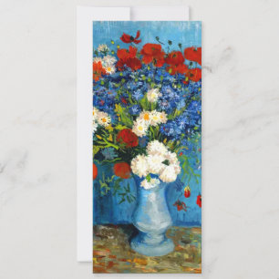 Invitación Jarrón Van Gogh con acianos y amapolas