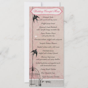 Invitación Jaula de Pájaro Rosa Antiguo Save the Date