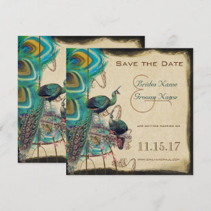 Invitación Jaula de Pavo Real Musical Pájaros de Amor Salven