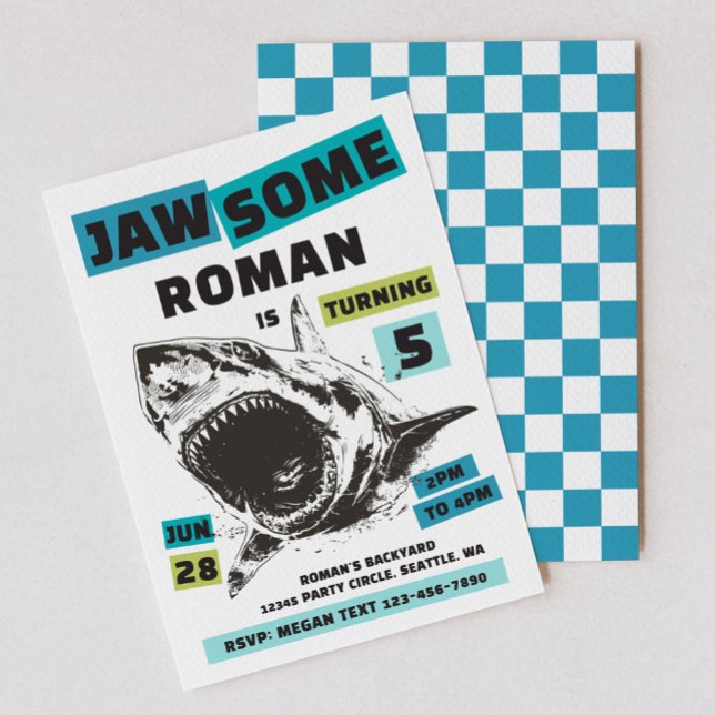 Invitación Jaw-Some Shark Birthday Invitation (Subido por el creador)