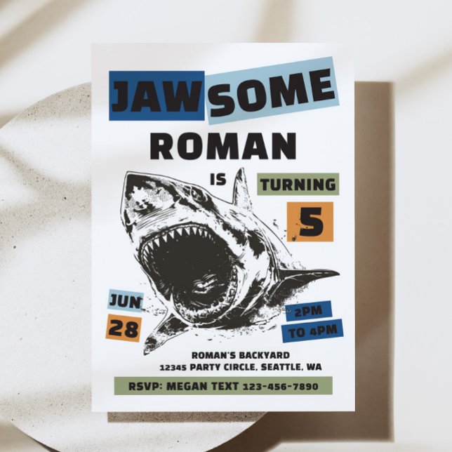 Invitación Jaw-Some Shark Birthday Invitation (Subido por el creador)