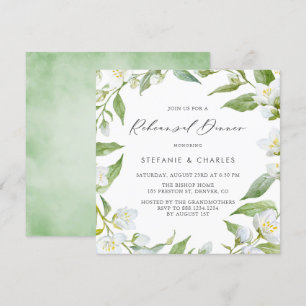 Invitación Jazmín acuático y cena de ensayo de vegetación