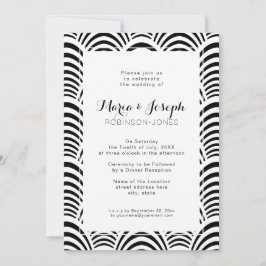 Invitación Jazz Age Art Deco Elegance Negro y Blanco
