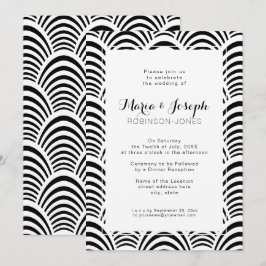 Invitación Jazz Age Art Deco Elegance Negro y Blanco