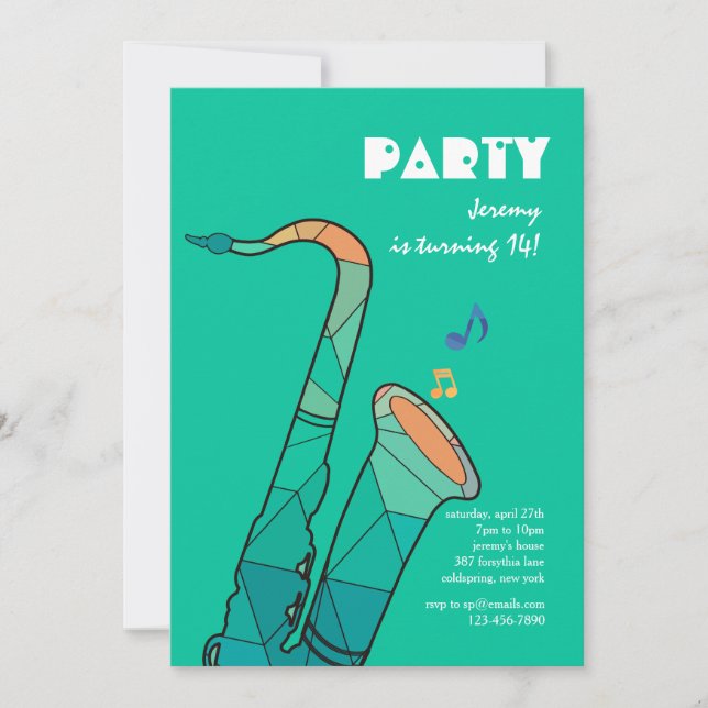 Invitación Jazz It Up (Anverso)