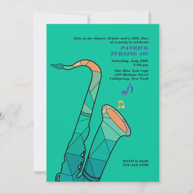 Invitación Jazz It Up (Anverso)