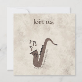 Invitación Jazzy Java-Grãos de Café-Saxofone-