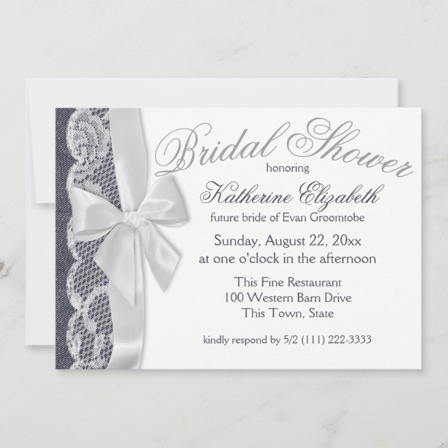 Invitación Jeans azules y ducha de novias (Anverso)