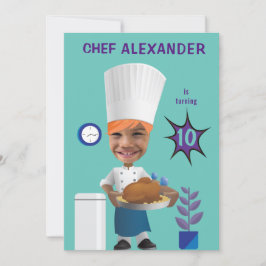 Invitación Jefe de Chef en el agujero 🎉 Funny Cook Cumpleaño