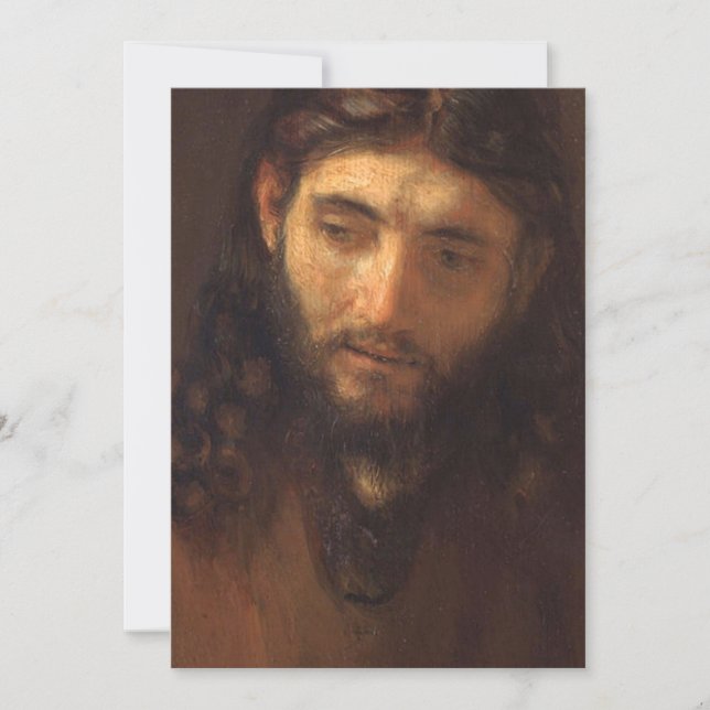 Invitación Jefe De Cristo Por Rembrandt 1648 (Anverso)