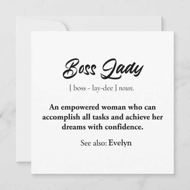 Invitación Jefe Lady Mug - Duelo de mujer empoderada, confian (Anverso)