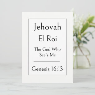 Invitación Jehová El Roi, Nombre de Dios, Biblia alentadora