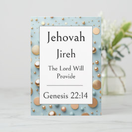 Invitación Jehová Jireh, Nombre de Dios, Escritura alentadora