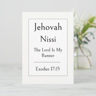 Invitación Jehová Nissi, Nombre de Dios, Escritura alentadora