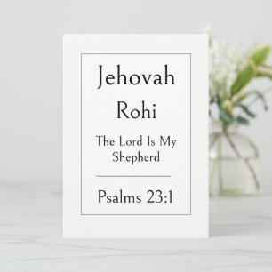 Invitación Jehová Rohi, Nombre de Dios, Escritura alentadora