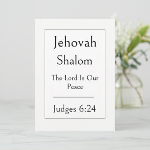 Invitación Jehová Shalom, Nombre de Dios, Escritura alentador