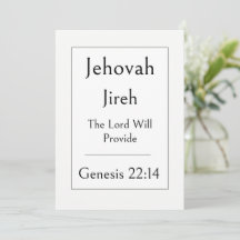 Jehovah Jireh, Nombre de Dios, Escritura alentador