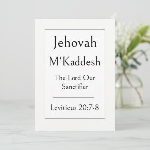Invitación Jehovah M'Kaddesh, Nombre de Dios, Anima