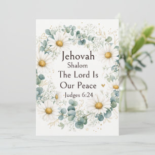 Invitación Jehovah Shalom, Margaritas Blancas Eucalipto Capri