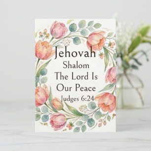 Invitación Jehovah Shalom, Tulipanes Pastel Eucalipto Caprich