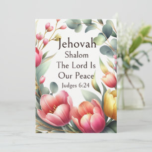 Invitación Jehovah Shalom, Tulipanes Rosados Eucalipto Capric