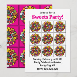 Invitación Jelly Bean Colorido Jelly Bean
