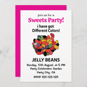 Invitación Jelly Beans Colorful Funny Jelly Beans