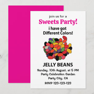 Invitación Jelly Beans Coloridos y Divertidos Jelly Beans