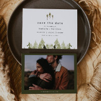 JENNA Árbol de pino de acuarela rústico Guardar fe