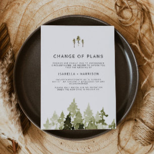 Invitación JENNA Cambio de planes de boda rústico con acuarel