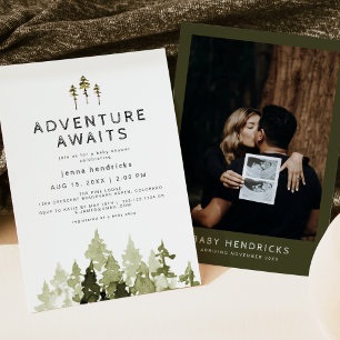 Invitación JENNA Pine Tree Adventure espera Baby Shower