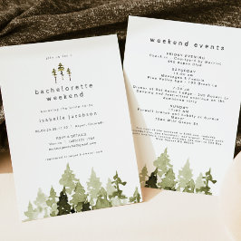 Invitación JENNA Rustic Watercolor Pine Bachelorette