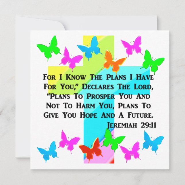 Invitación JEREMIAH inspirador 29:11 CRISTIANO (Anverso)