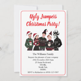 Invitación Jersey feo de fiesta de Navidad personalizado