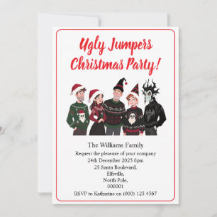 Invitación Jersey feo de fiesta de Navidad personalizado