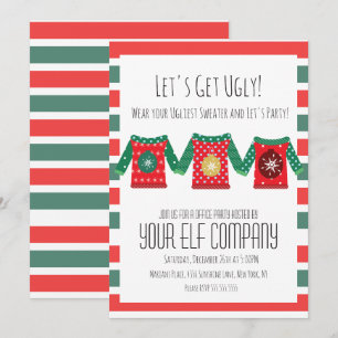 Invitación Jerseys Feos para la Fiesta de Navidad en la Ofici