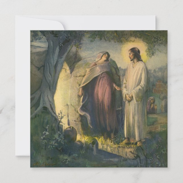 Invitación Jesucristo ascendido por la tumba de ML Greer (Anverso)