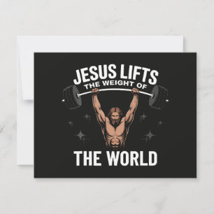 Invitación Jesucristo levantando pesas muerto