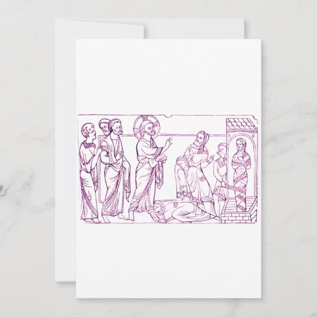 Invitación Jesucristo resucita a Lázaro (Anverso)