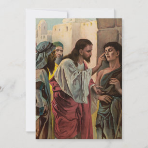 Invitación Jesucristo sanando al hombre ciego