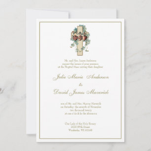 Invitación Jesús Católico María José Boda Floral