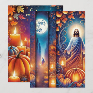 Invitación Jesús de Halloween cristiano vibrante